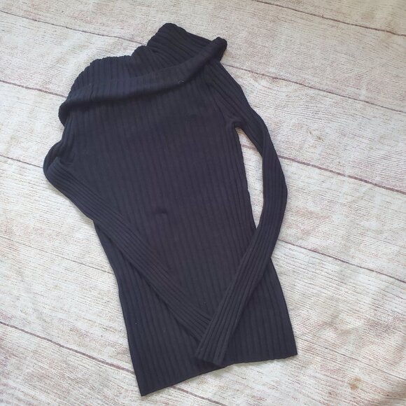INC International Concepts cowl neck black ribbed sweater sz XS` - Picture 5 of 5